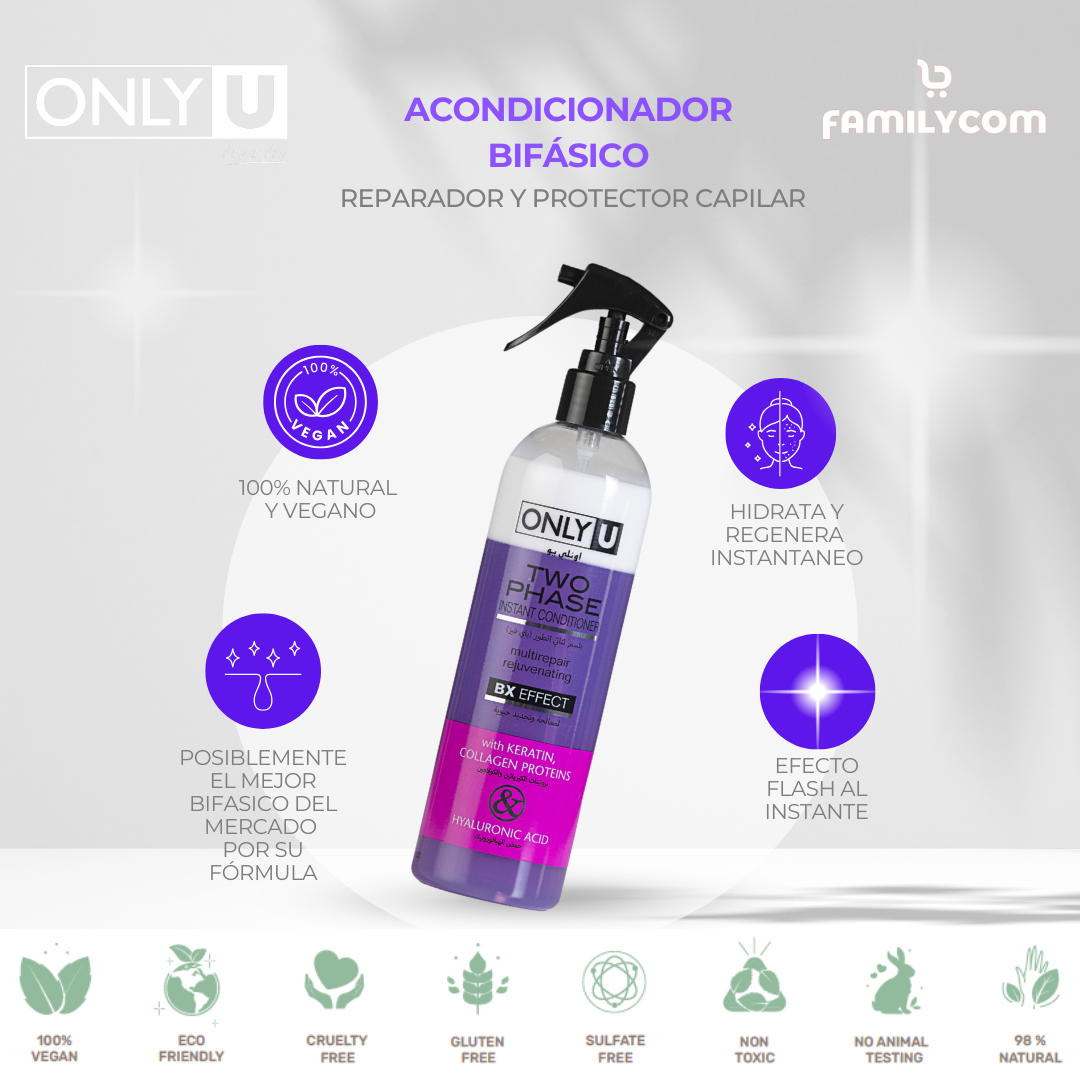 Acondicionador Bifásico Only U Pelo Ondulado