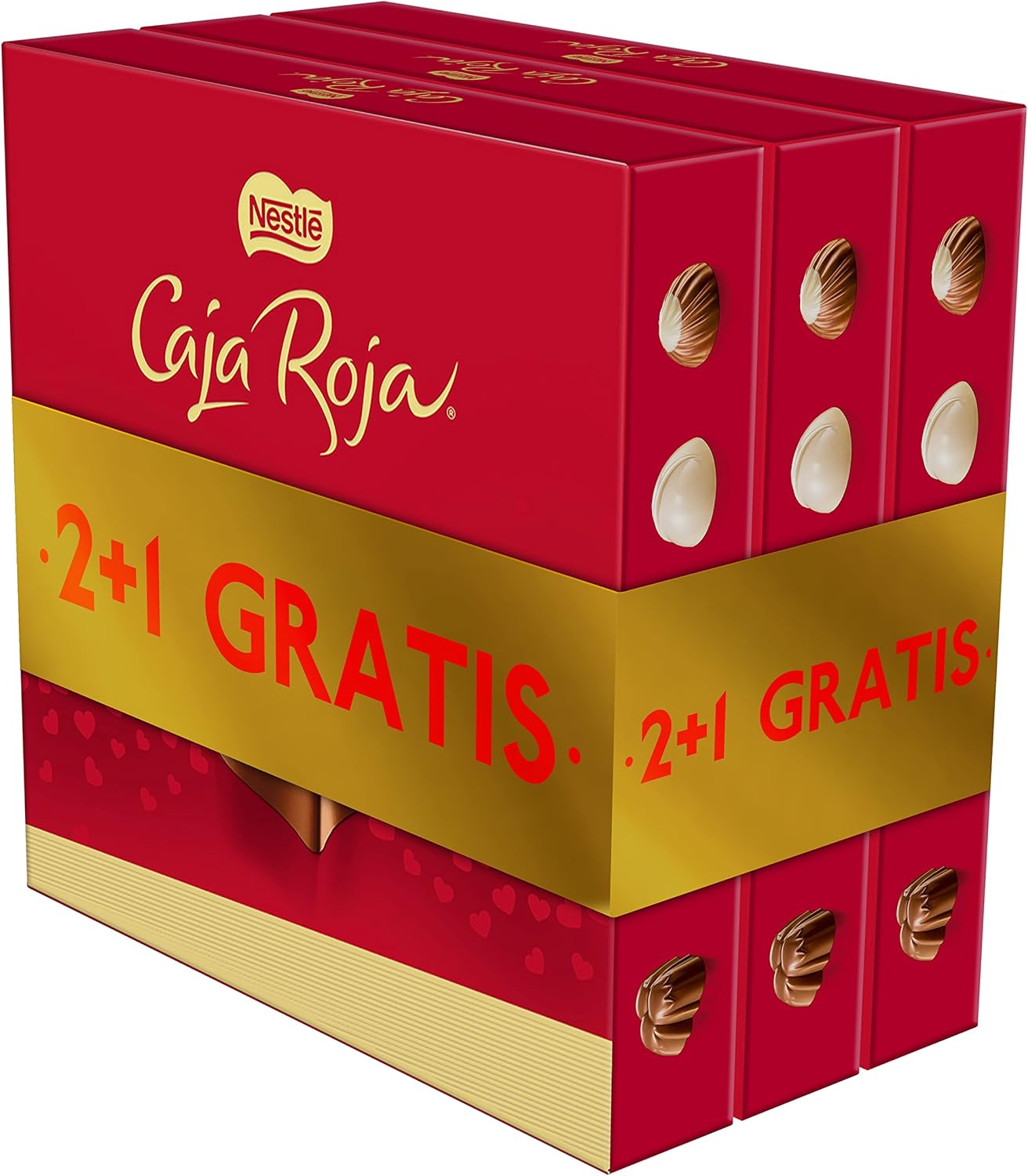 Nestlé - Caja Roja, Bombones Chocolate con Leche (3 x 100 g), Lote 2+1.