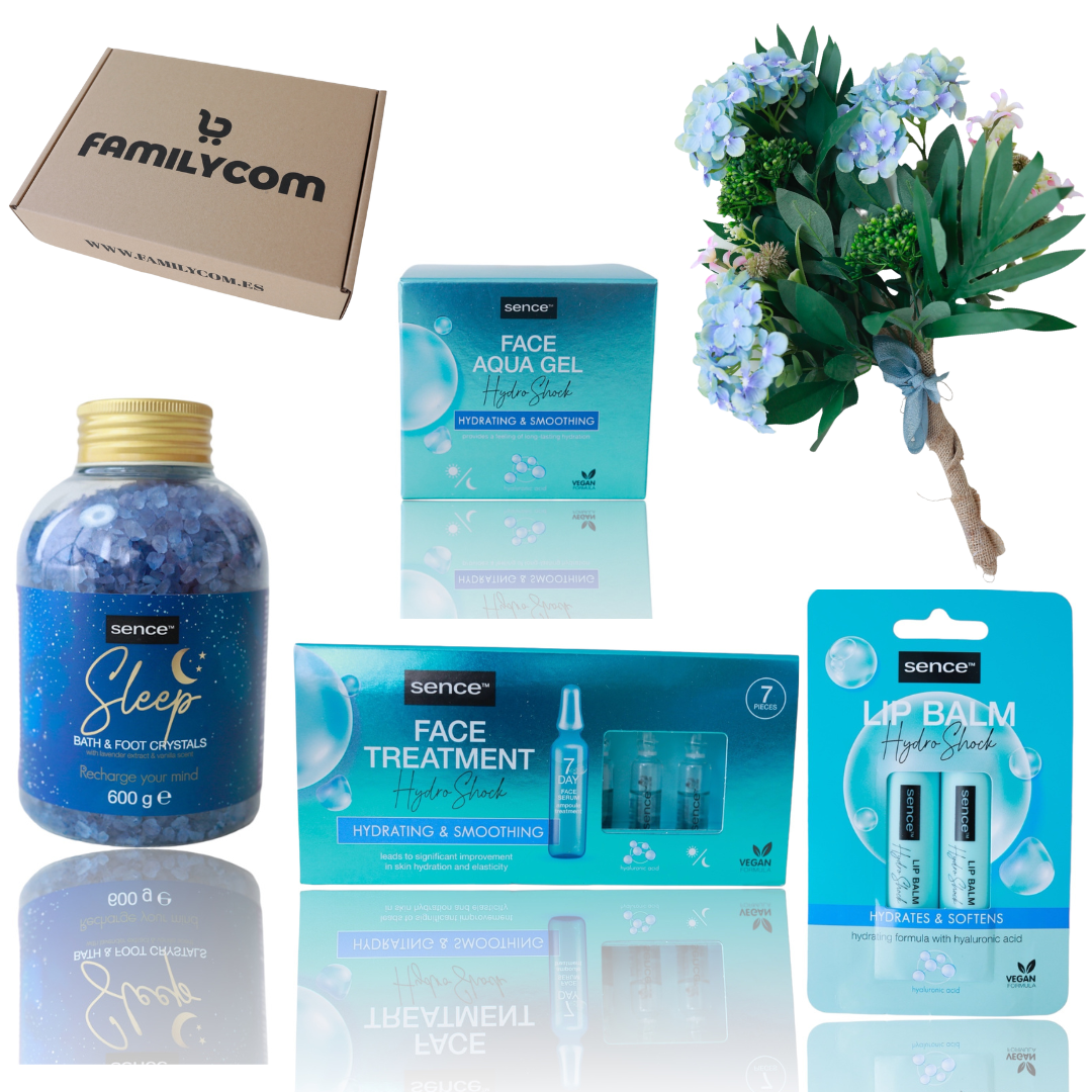 Caja Regalo con Ramo Familycom AZUL