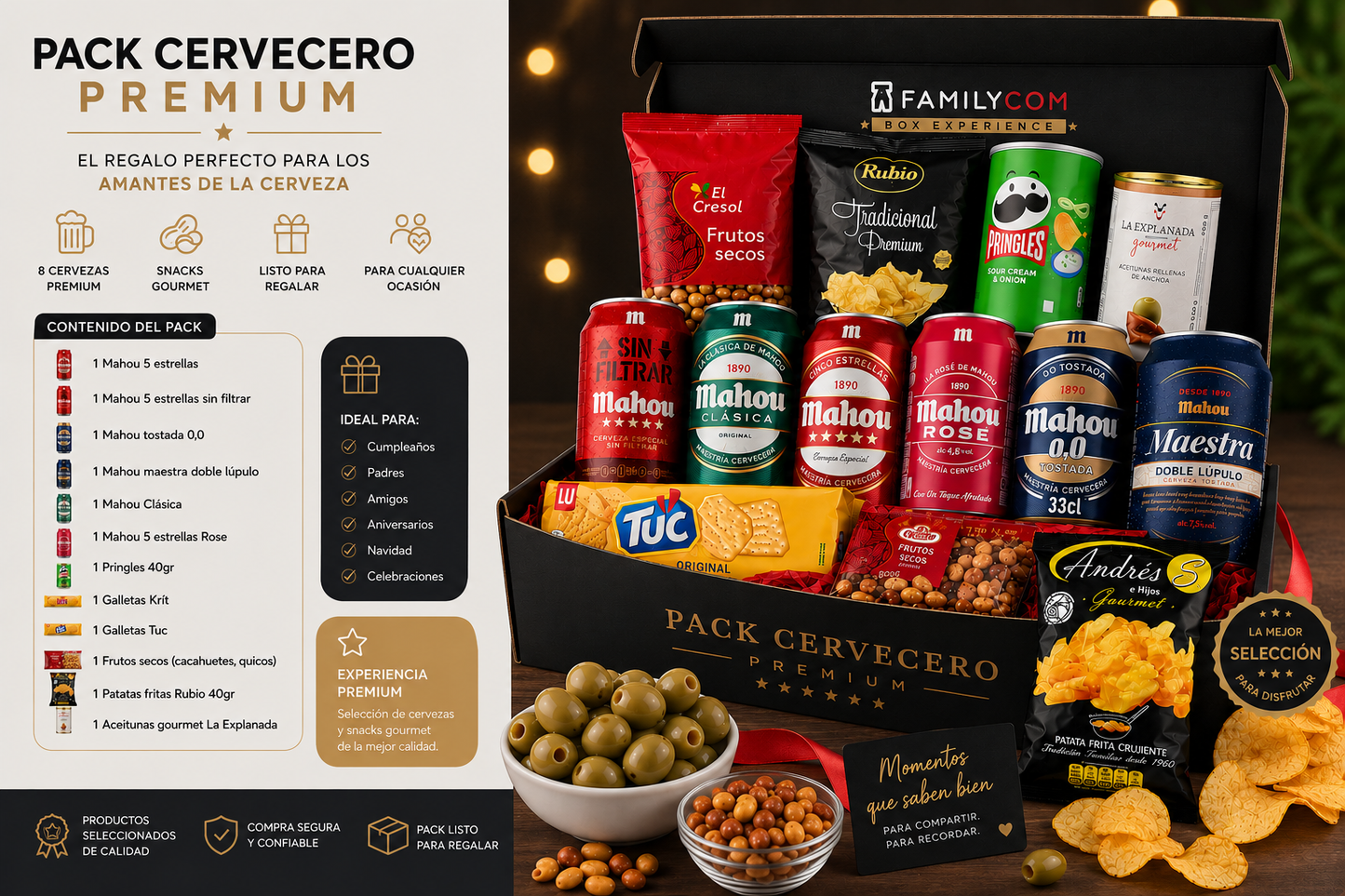 Cesta Regalo Cerveza Mahou