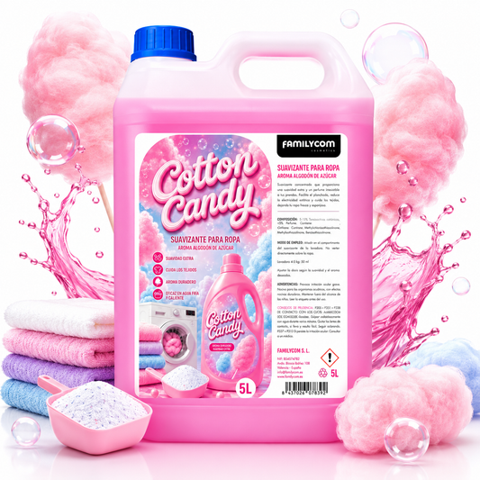 Suavizante algodón de azúcar - Perfumador Ropa - Suavizante Concentrado para la Ropa - Frescor intenso y duradero - 217 lavados - 5 litros
