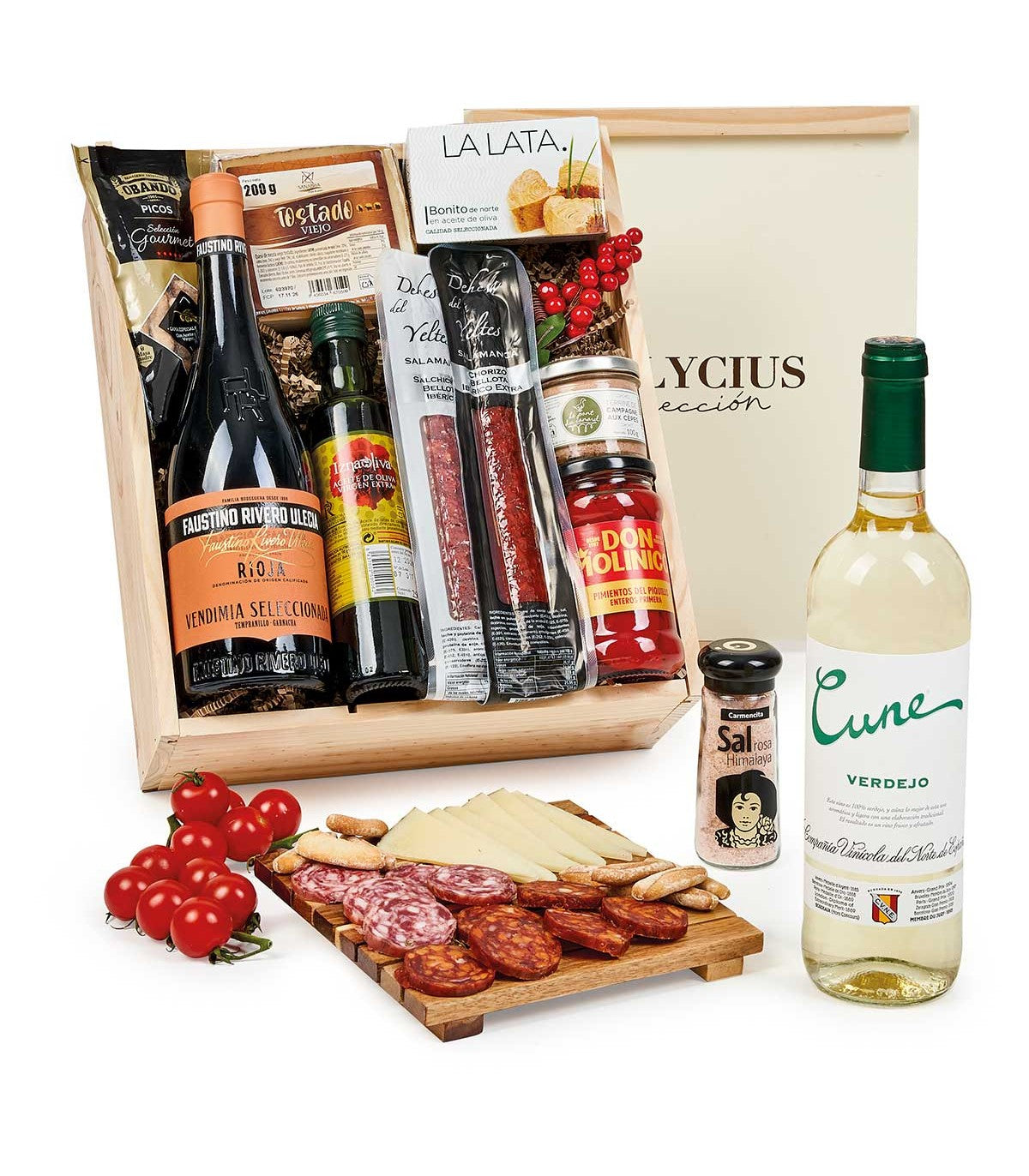 Cesta Navidad Gourmet para regalar Caja Madera