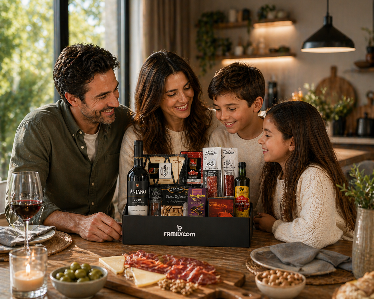 Cesta Gourmet para regalar. Lote Gourmet con Ibéricos de regalo. Empresa y Particular. Surtido de Bombones, chocolate, Vino, Embutidos, Aceite De Oliva Virgen. Regalo para parejas