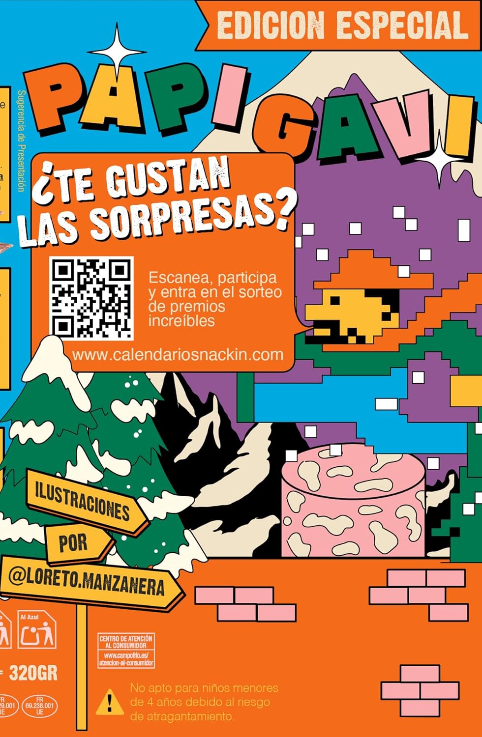 Calendario de Adviento Navidad Snack’IN Campofrío. Incluye fuetitos variados y sorpresas de Lola Lolita, 320 g