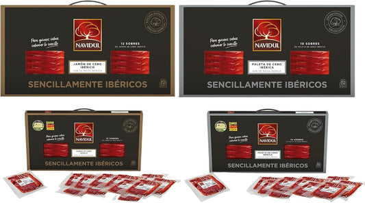 Pack Jamón Ibérico & Paleta de Cebo Ibérica Navidul 10x70g, Total 700gr (1400gr)