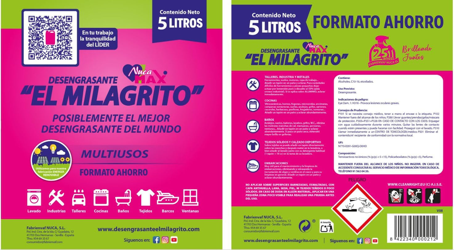 Pack Desengrasante El milagrito con trapo microfibra