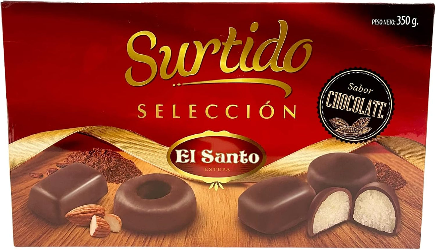 Mantecados y Polvorones El Santo, 2 Pack - 650 gr Surtido Selección de Chocolate y surtido Mantecados De Estepa.