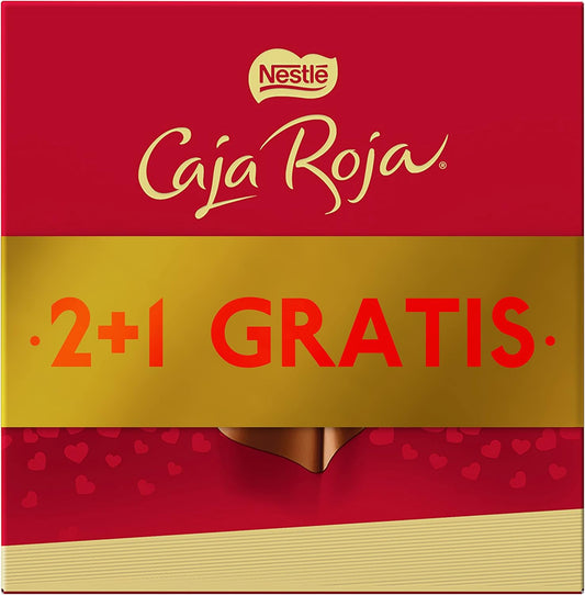 Nestlé - Caja Roja, Bombones Chocolate con Leche (3 x 100 g), Lote 2+1.