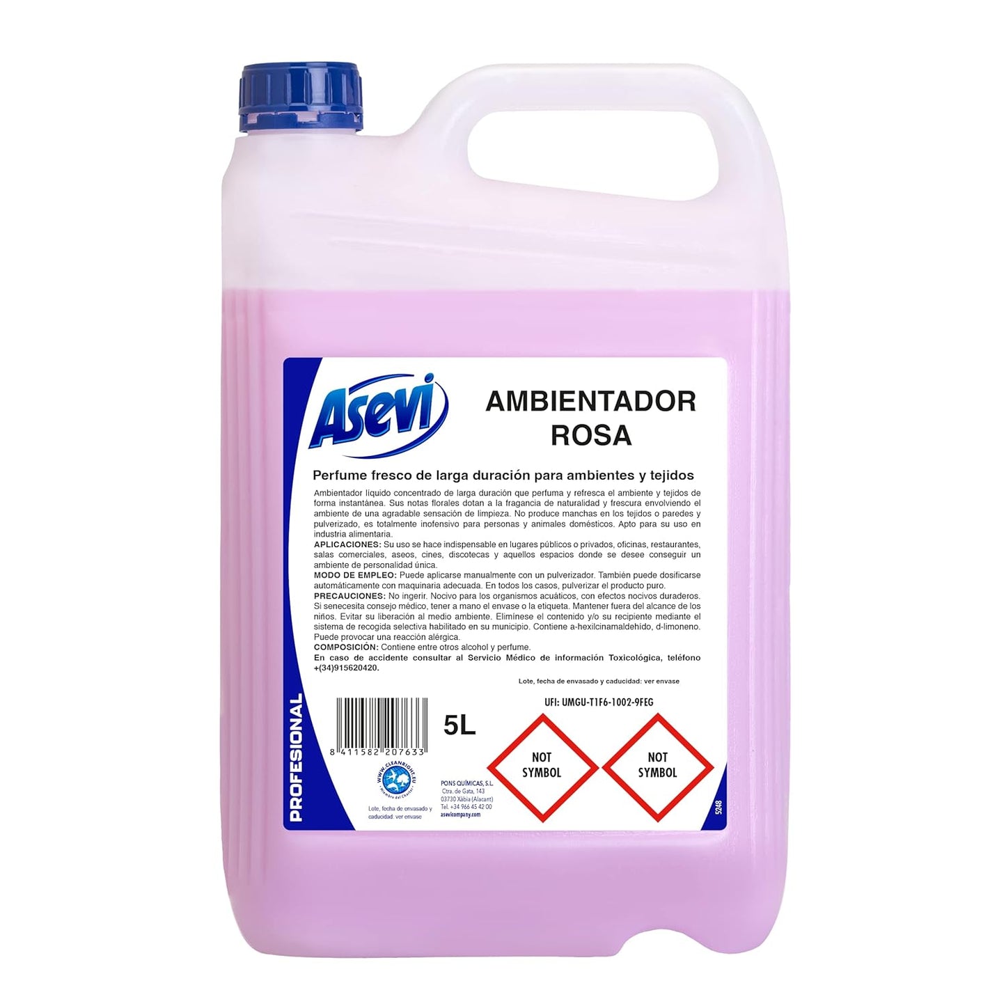 Asevi Profesional 20763 Ambientador Rosa - 5000 ml