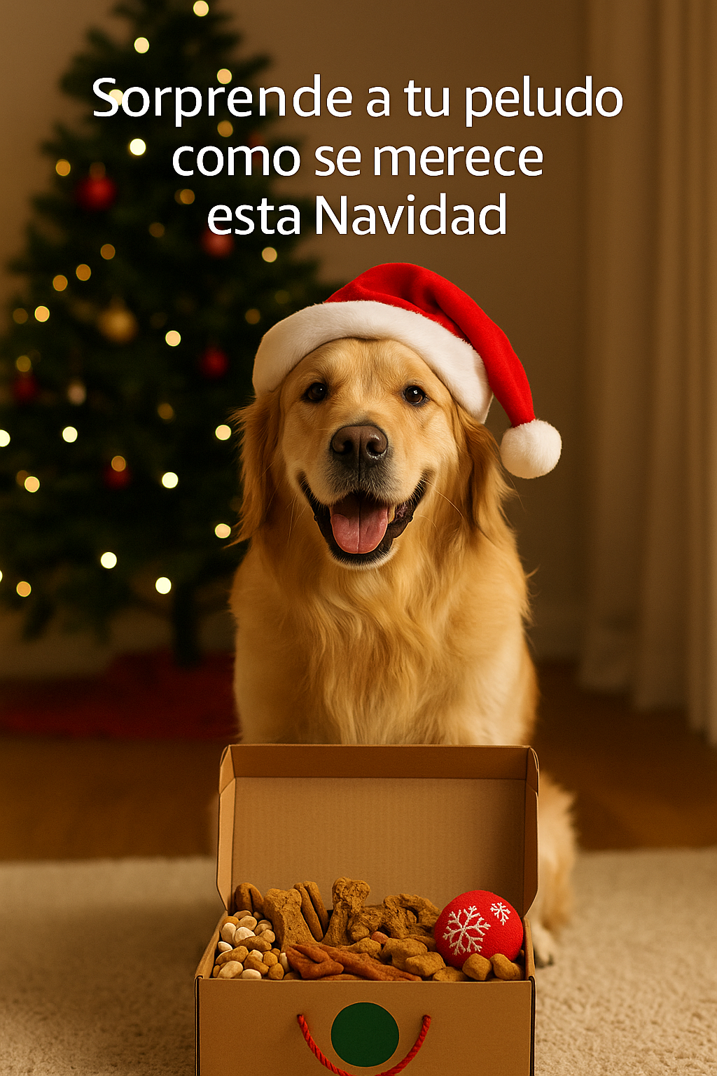 Caja Gourmet para Perros Navidad – Cesta de Regalo Friskies con Snacks Naturales, Golosinas Premium y Juguetes – Pienso y Chuches para Mascotas