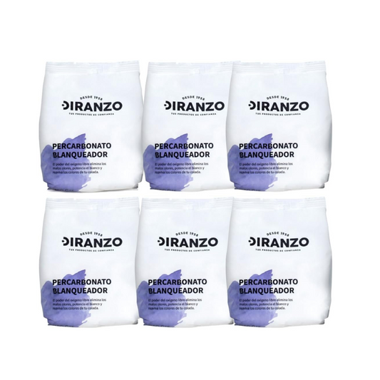 Percarbonato Blanqueador Diranzo Pack 6 unidades. 750g x 6. Total 4,5 Kg. Quitamanchas, Blanqueante y Elimina Olores y Grasa.