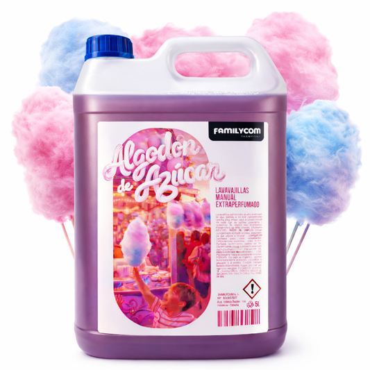 Lavavajillas a Mano 5L Algodón de Azúcar – Detergente Platos Ultra Espumoso, Desengrasante Potente, Perfume Intenso Duradero – Limpieza Profunda Cocina