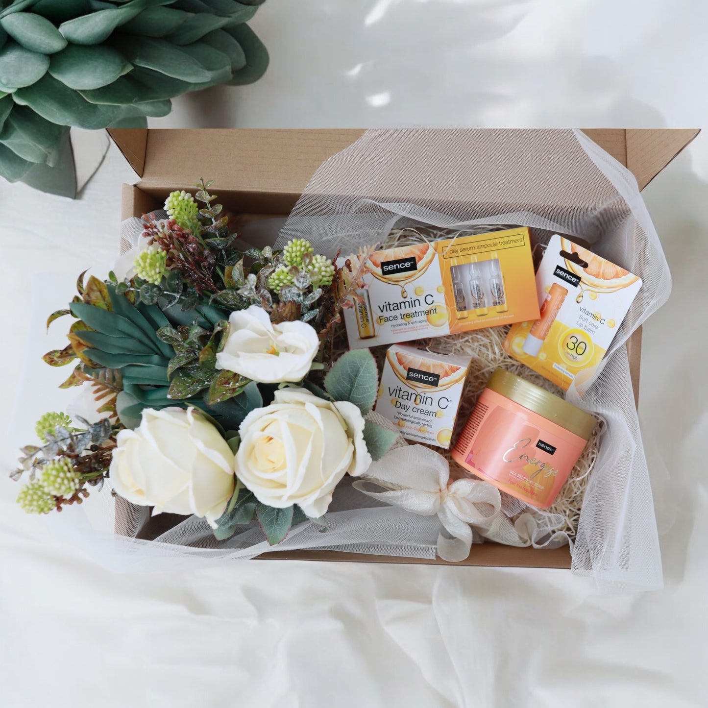Caja Regalo con Ramo Familycom NARANJA