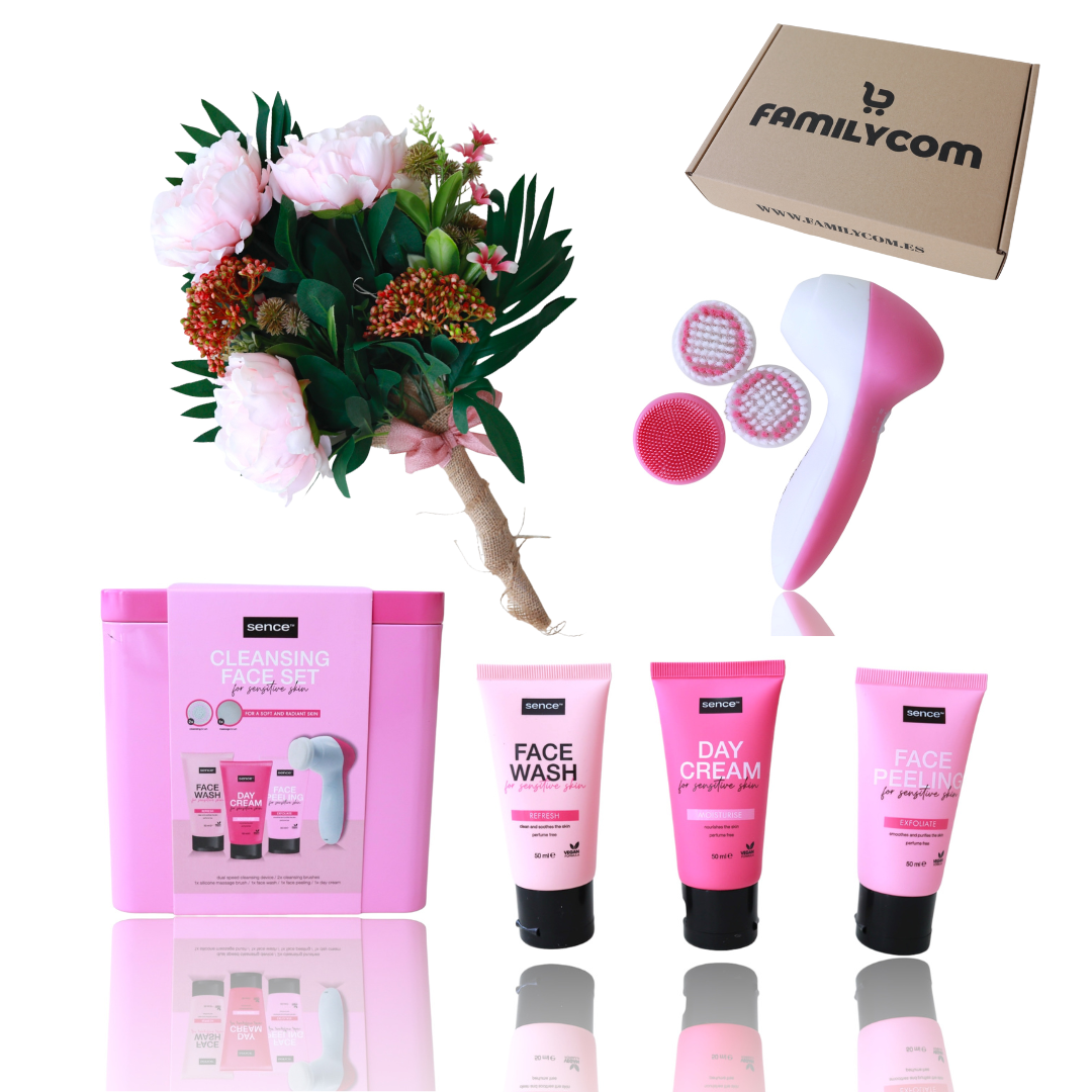 Caja Regalo con Ramo Familycom ROSA