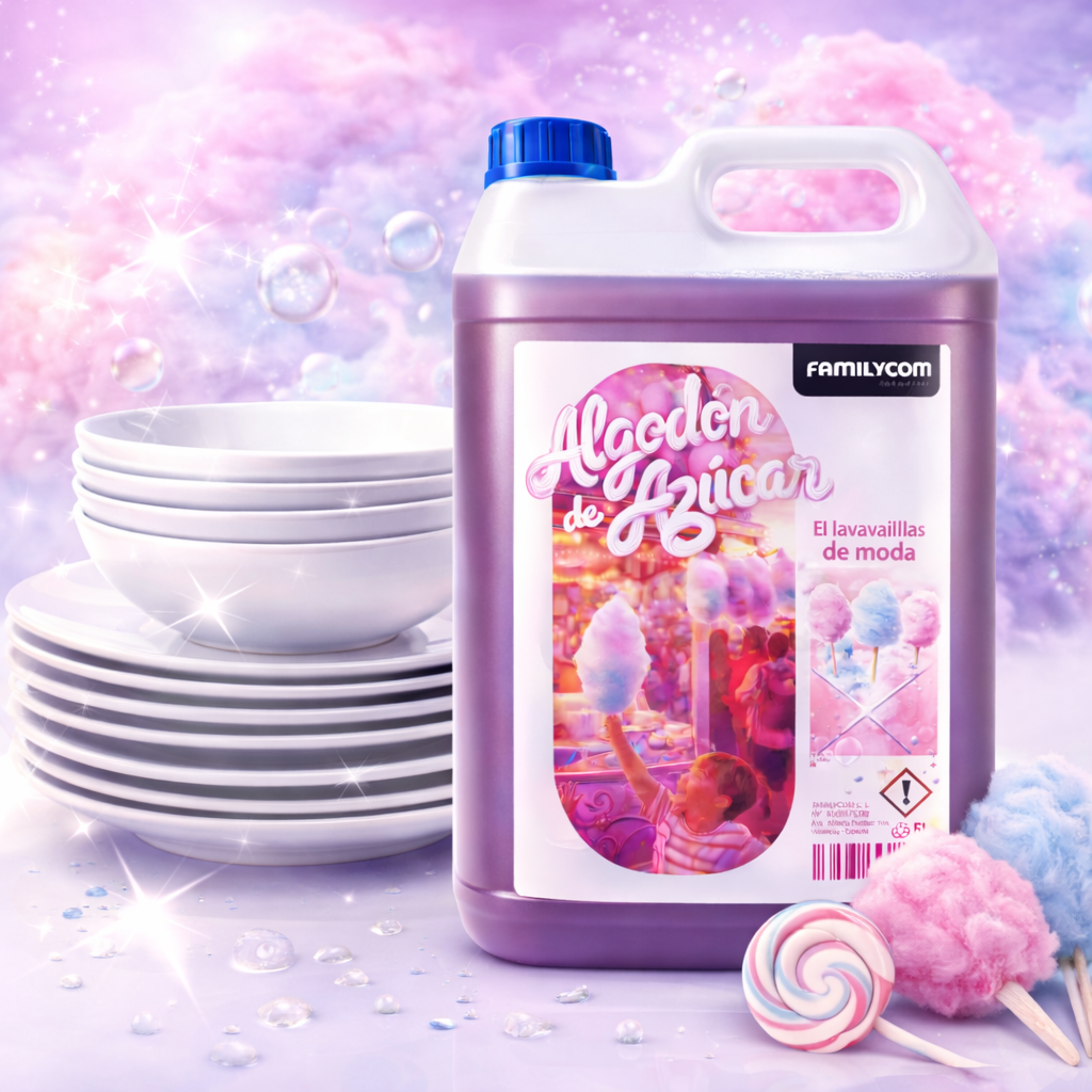 Lavavajillas a Mano 5L Algodón de Azúcar – Detergente Platos Ultra Espumoso, Desengrasante Potente, Perfume Intenso Duradero – Limpieza Profunda Cocina